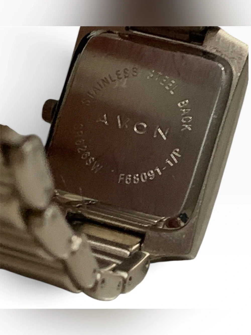 Avon Women’s Rectangular Silver Dial Stainless Steel Bracelet Watch New Battery
